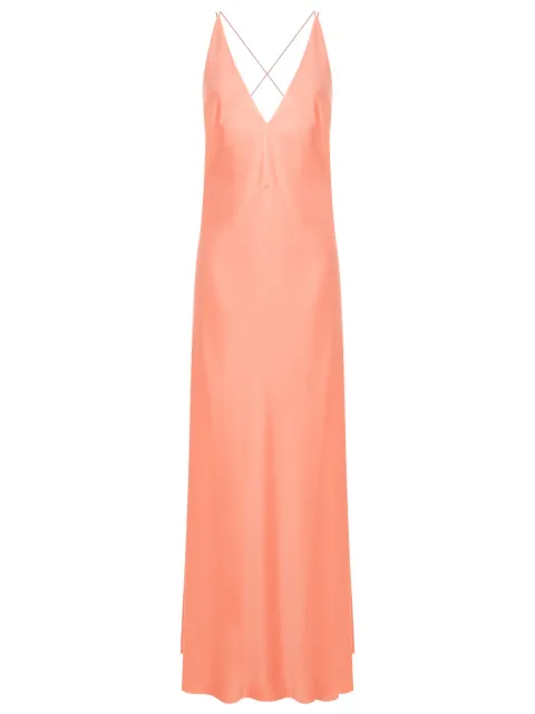 Lethicia Bronstein satin-finish open-back gown