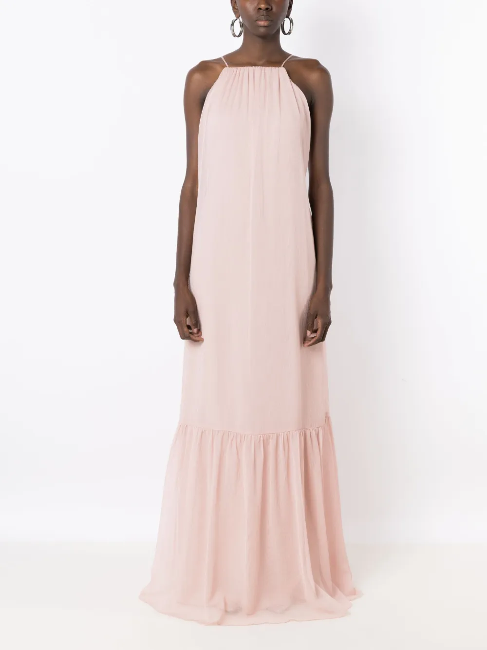 Lethicia Bronstein Orion maxi-jurk met open rug - Roze