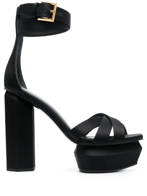 Balmain Ava 130mm satin platform sandals