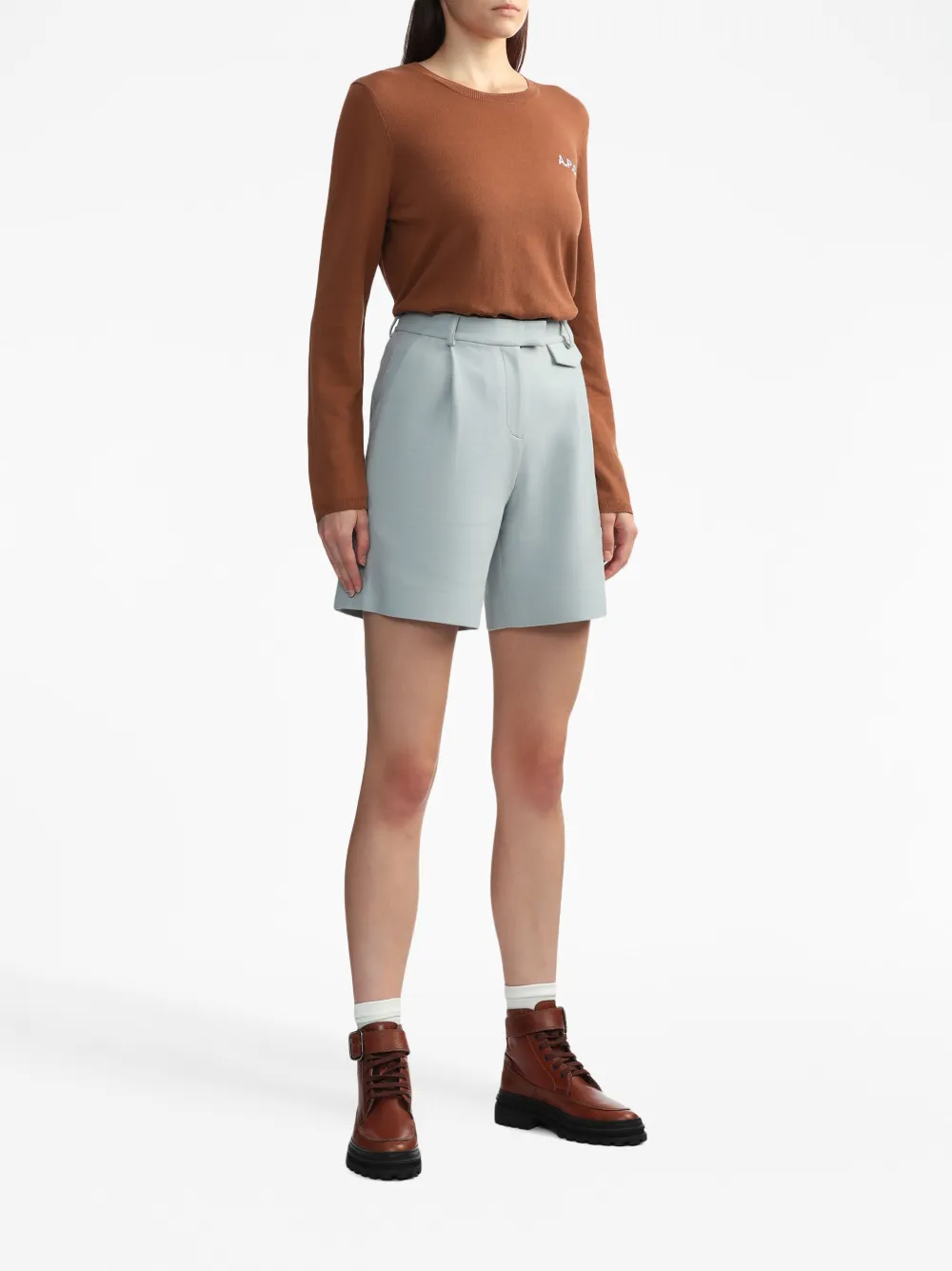 Cheap A.P.C. logo-embroidered cotton jumper Women