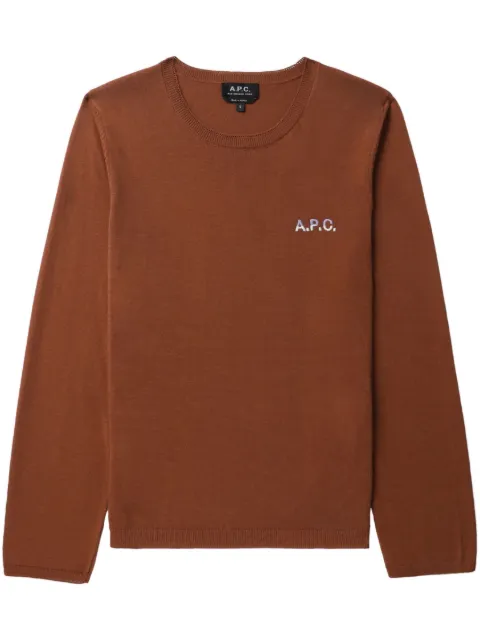 A.P.C. logo-embroidered cotton jumper Women