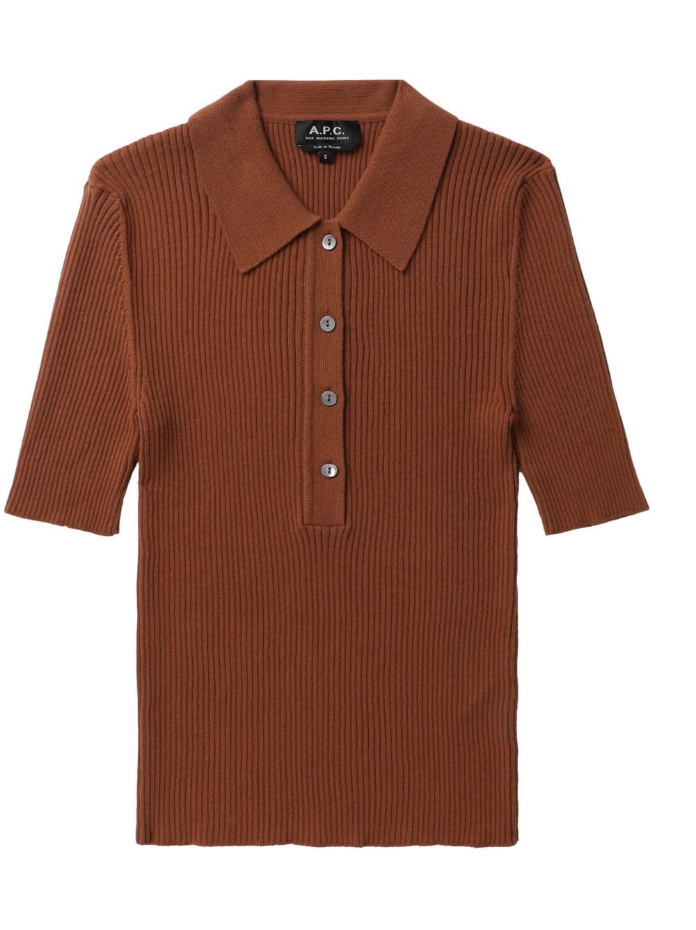 Danae ribbed-knit polo shirt