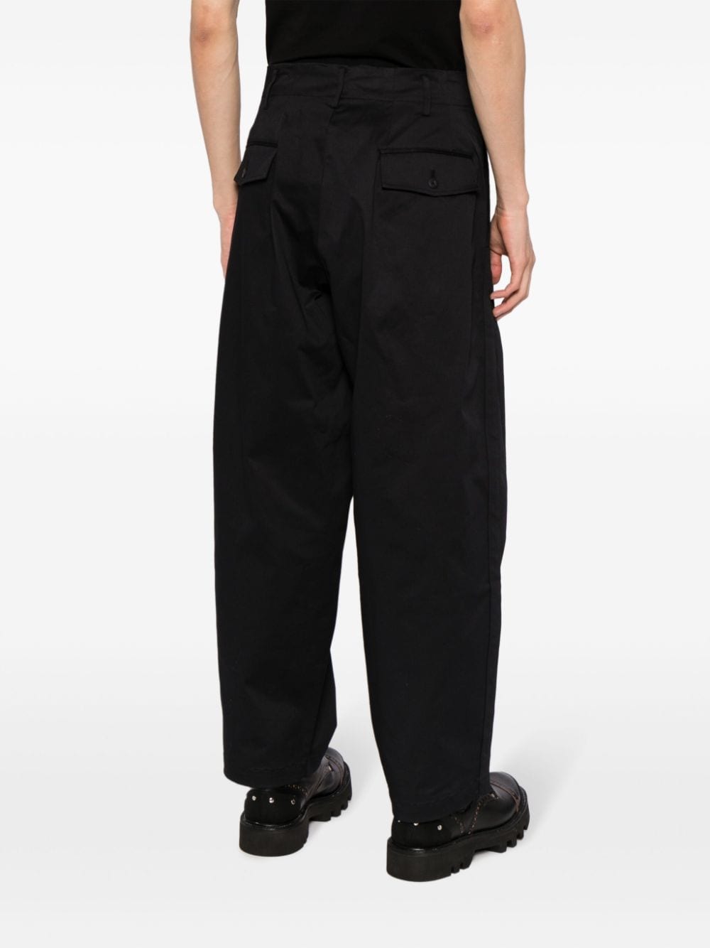 Shop Yohji Yamamoto X New Era Pleat-detail Trousers In Black