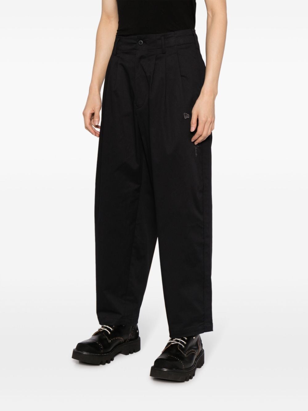 Shop Yohji Yamamoto X New Era Pleat-detail Trousers In Black