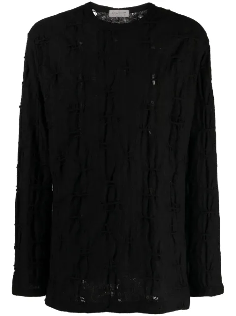 Yohji Yamamoto 퍼포레이티드 디테일 스웨터 