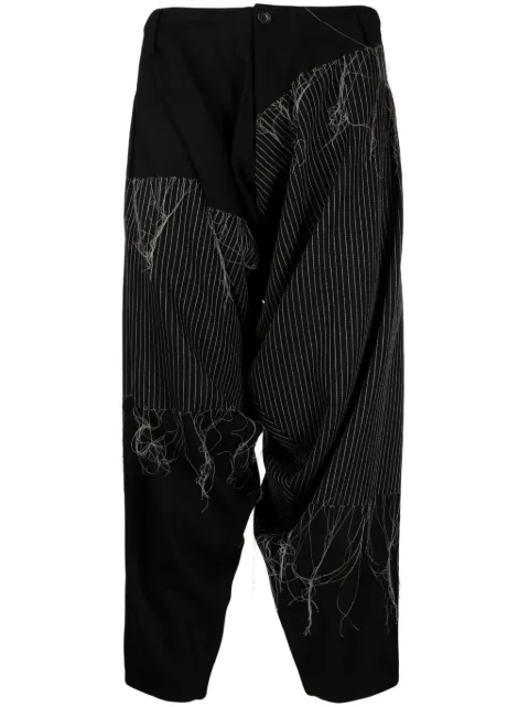Yohji Yamamoto embroidered draped trousers