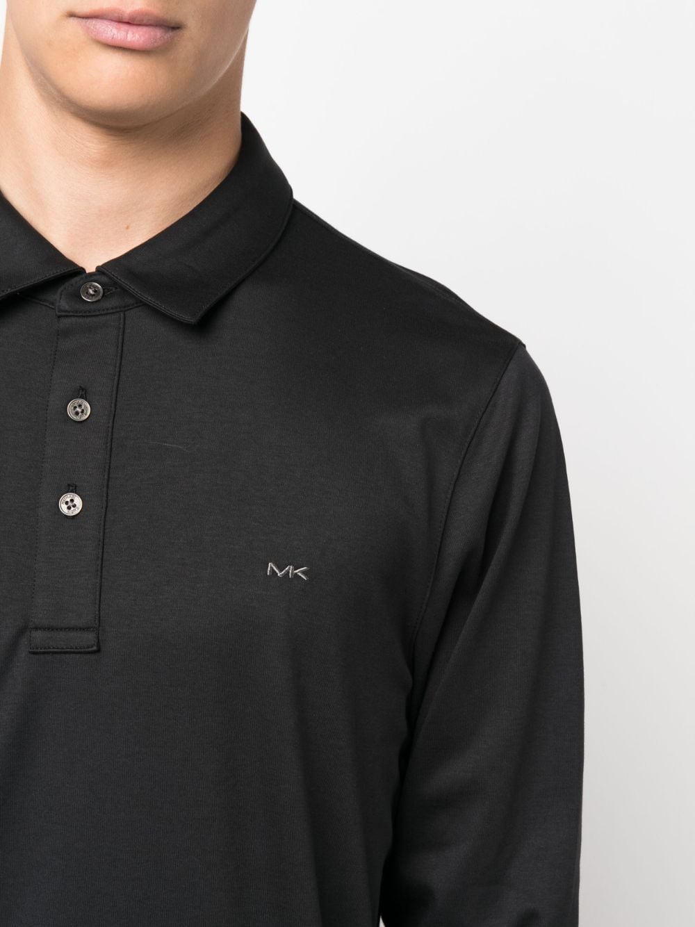 long sleeve cotton polo shirt