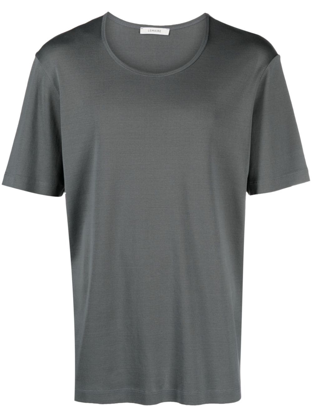 Lemaire U-neck Cotton T-shirt In Grey