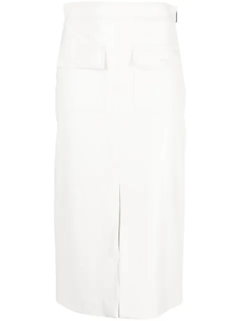 MSGM faux-leather midi skirt
