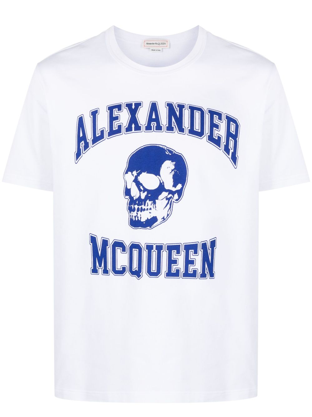 Image 1 of Alexander McQueen تيشيرت بطبعة شعار الماركة وزينة جمجمة