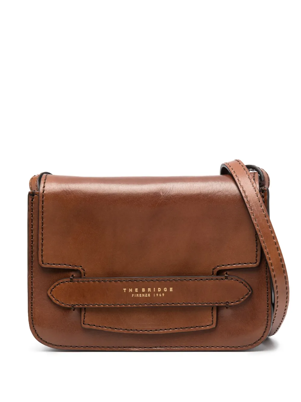 The Bridge Crossbodytas met logoprint Bruin