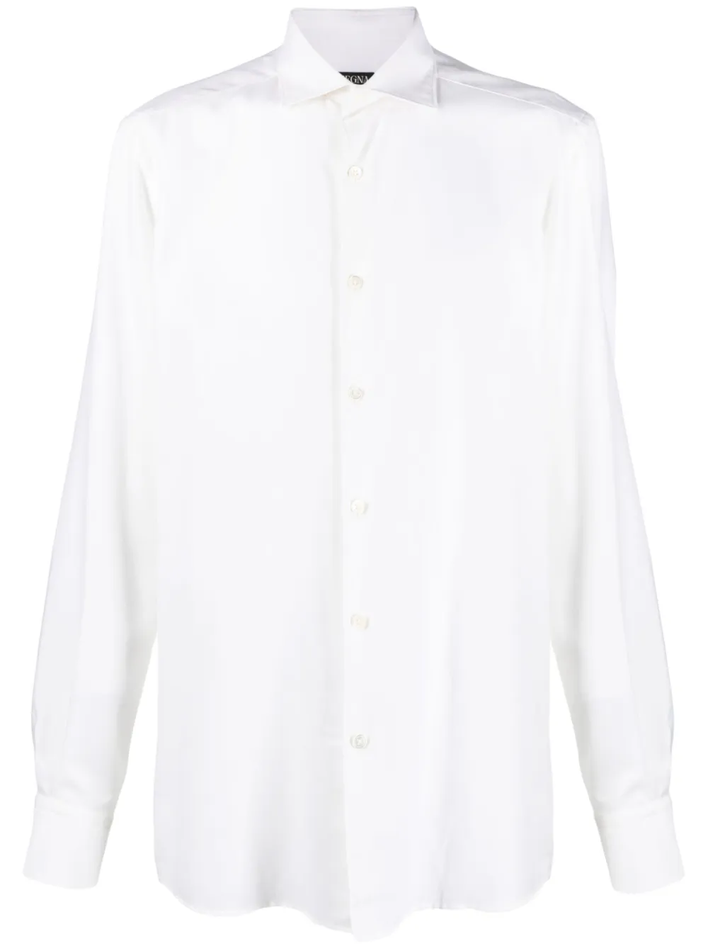 Zegna Cotton And Cashmere-blend Twill Shirt In White