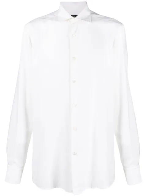 Zegna chemise en coton mélangé à col italien