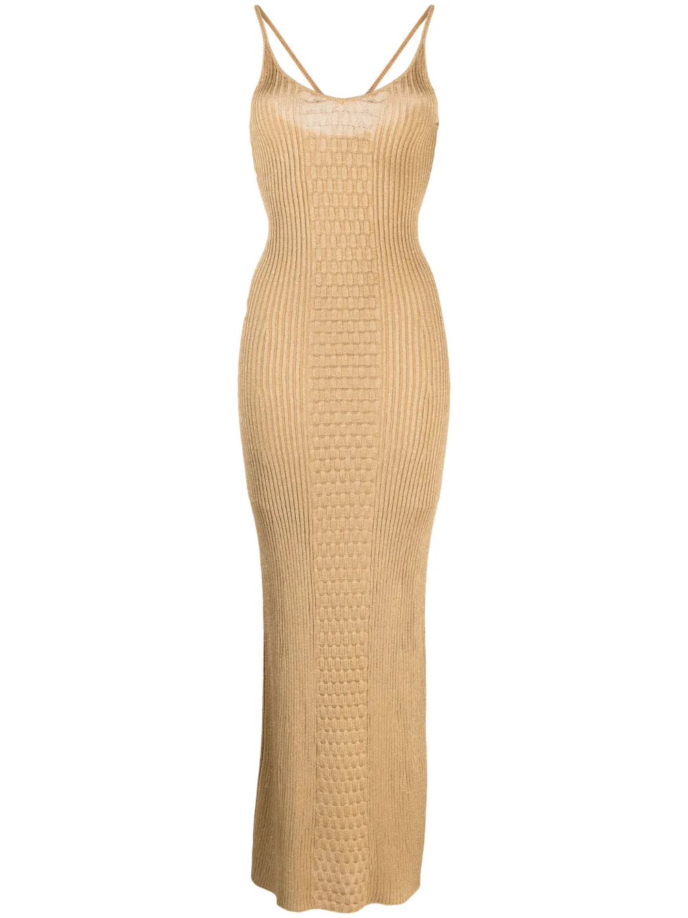 Gold knitted shop dress missguided