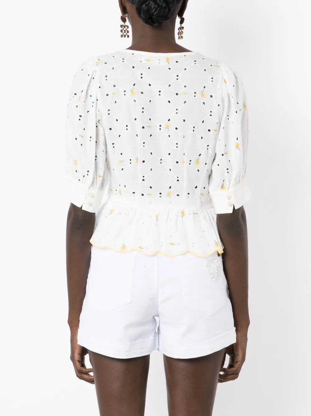 Lethicia Bronstein Margarida Broderie Blouse In White
