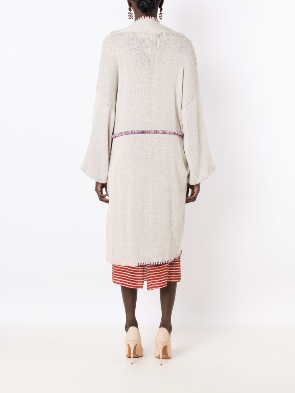 Shop Lethicia Bronstein Cashook Tied-waist Knitted Coat In Neutrals