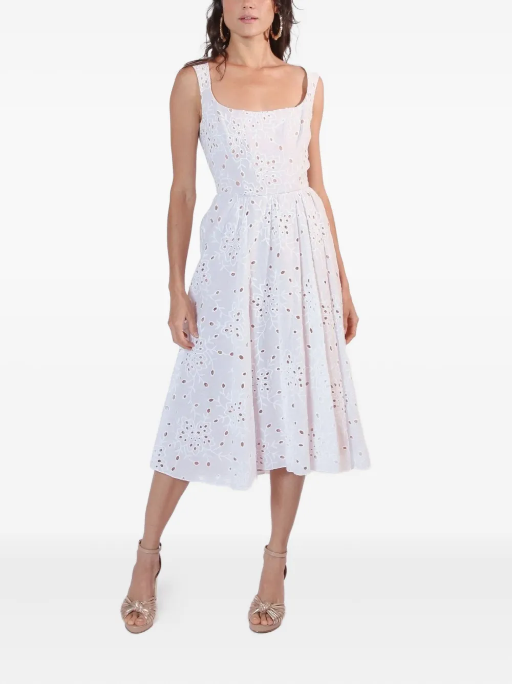 Lethicia Bronstein Norma Midi Dress In White