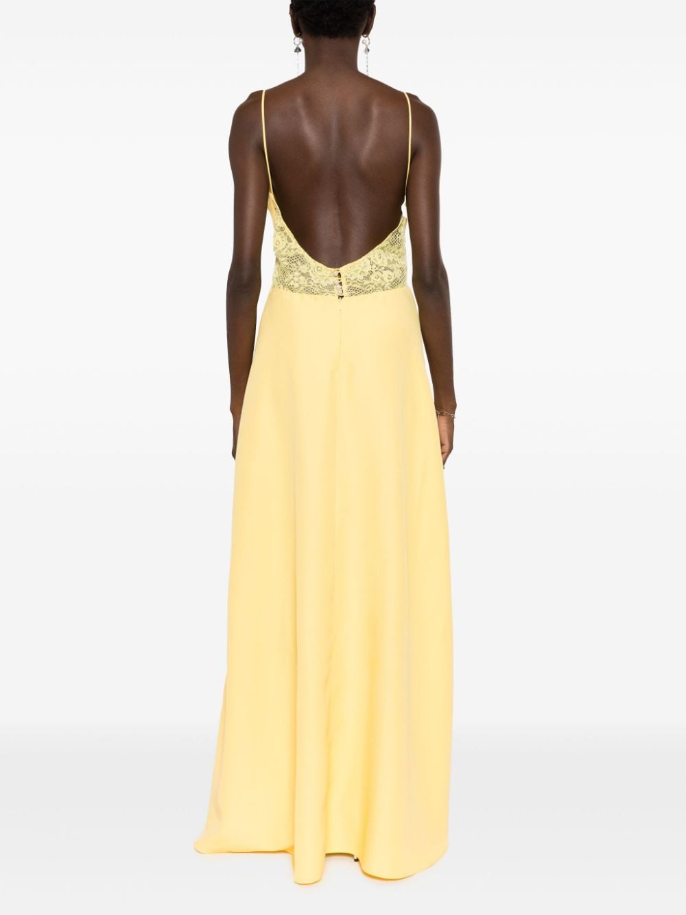 Shop Lethicia Bronstein Georgia Floral-lace Gown In Yellow