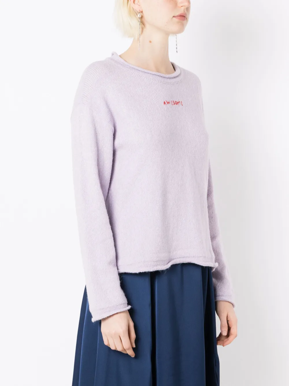 Lethicia Bronstein Awesome Knitted Jumper In Purple
