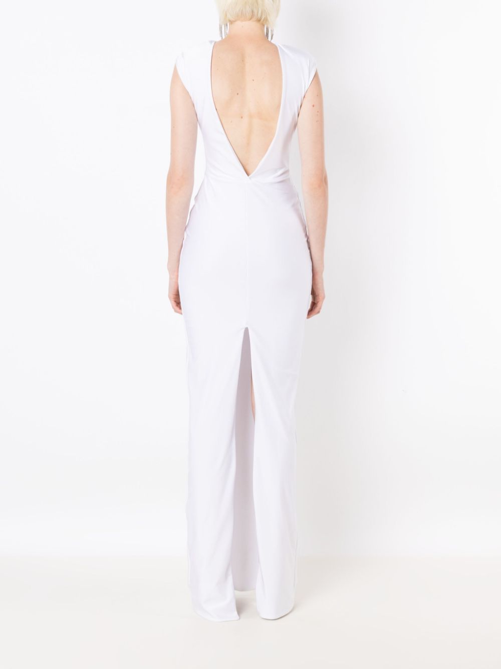 Shop Lethicia Bronstein Gracie V-back Maxi Dress In White