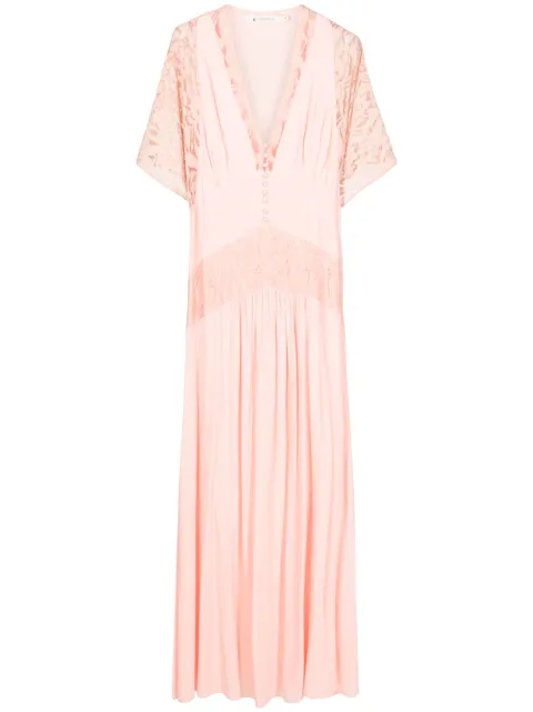 Lethicia Bronstein Pavo lace-panel maxi dress