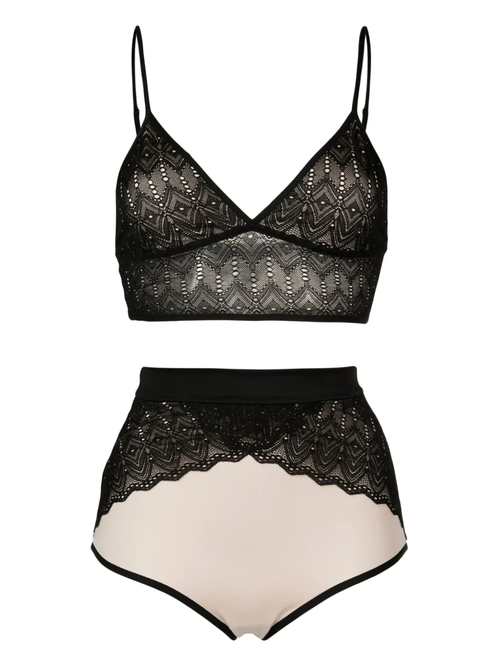 Lethicia Bronstein Set lingerie con dettagli in pizzo (2 pezzi) | toni neutri | Image 1