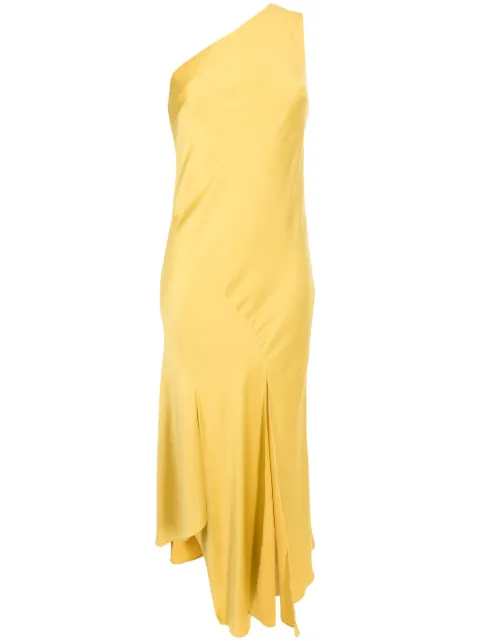 Lethicia Bronstein asymmetric satin midi dress