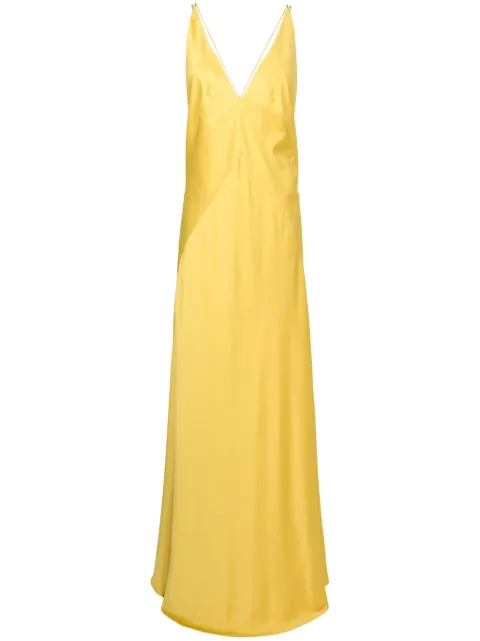 Lethicia Bronstein satin-finish V-neck dress