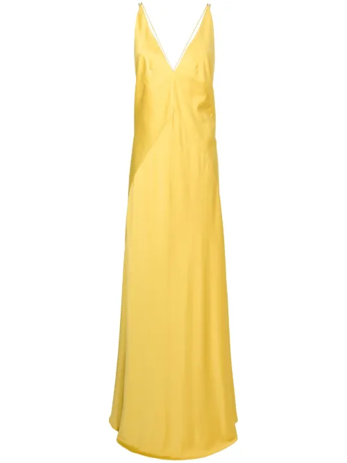 Robe satinée à col v - Lethicia Bronstein - Modalova