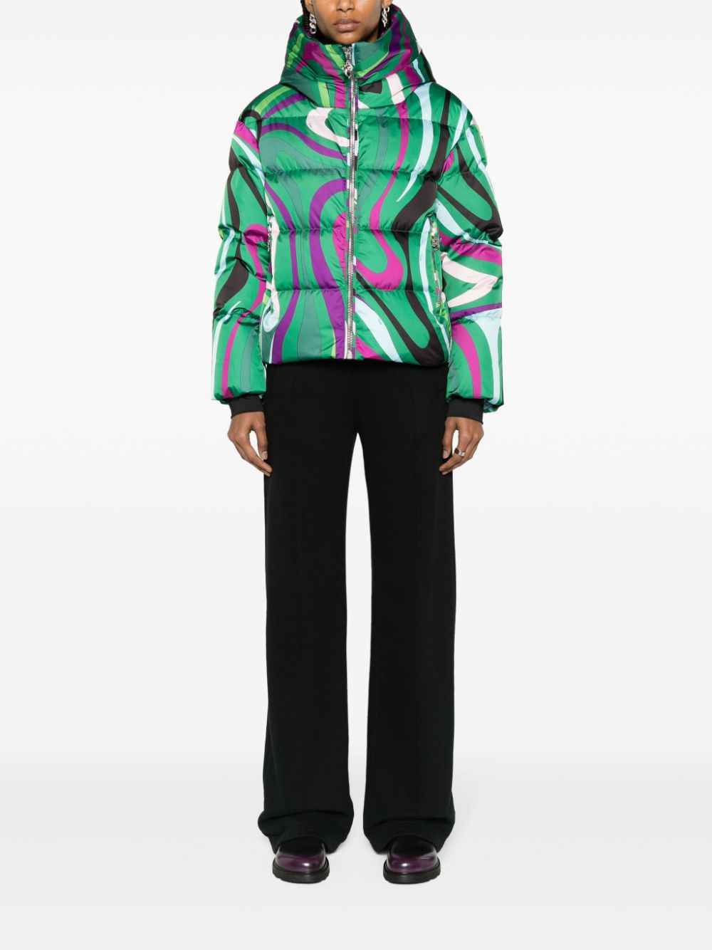 Pucci x Fusalp Barsy Marmo-print ski jacket - Groen