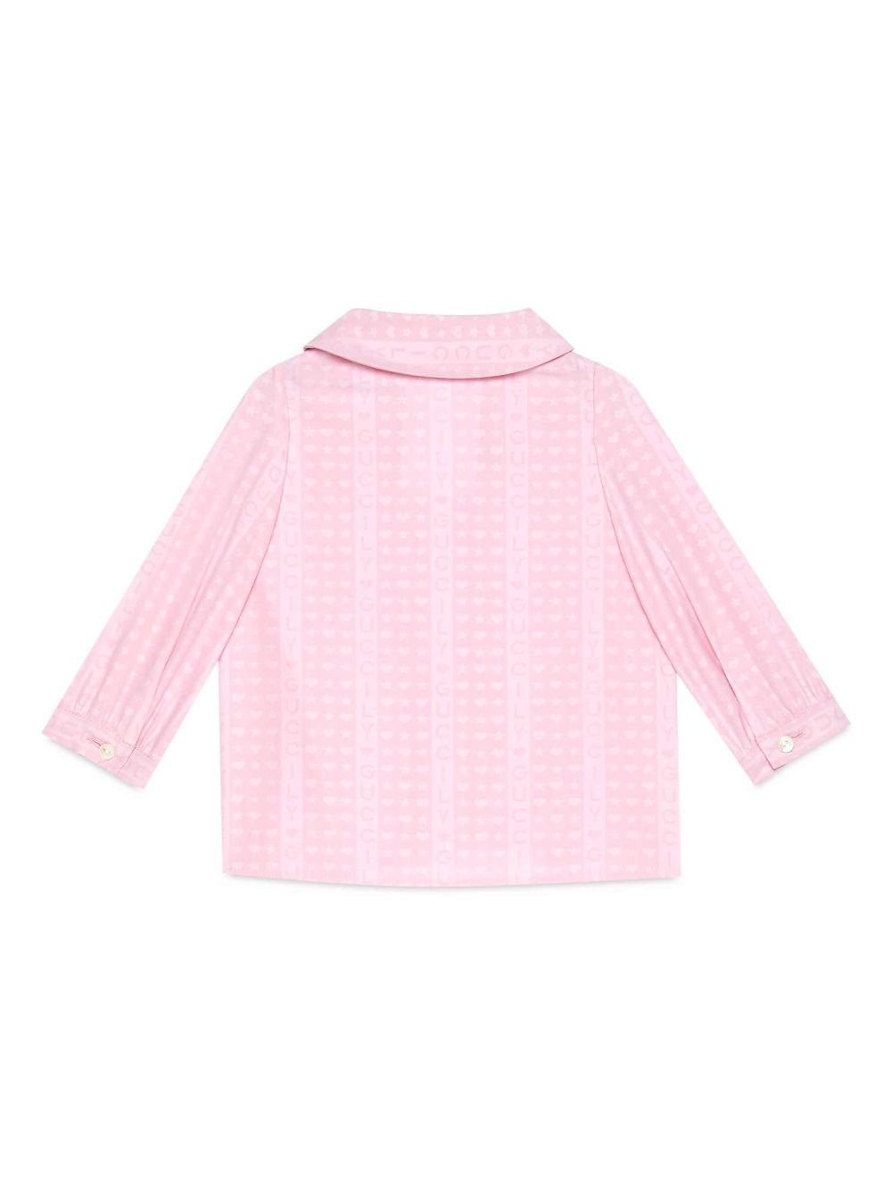 Gucci Kids logo-print cotton shirt - Roze
