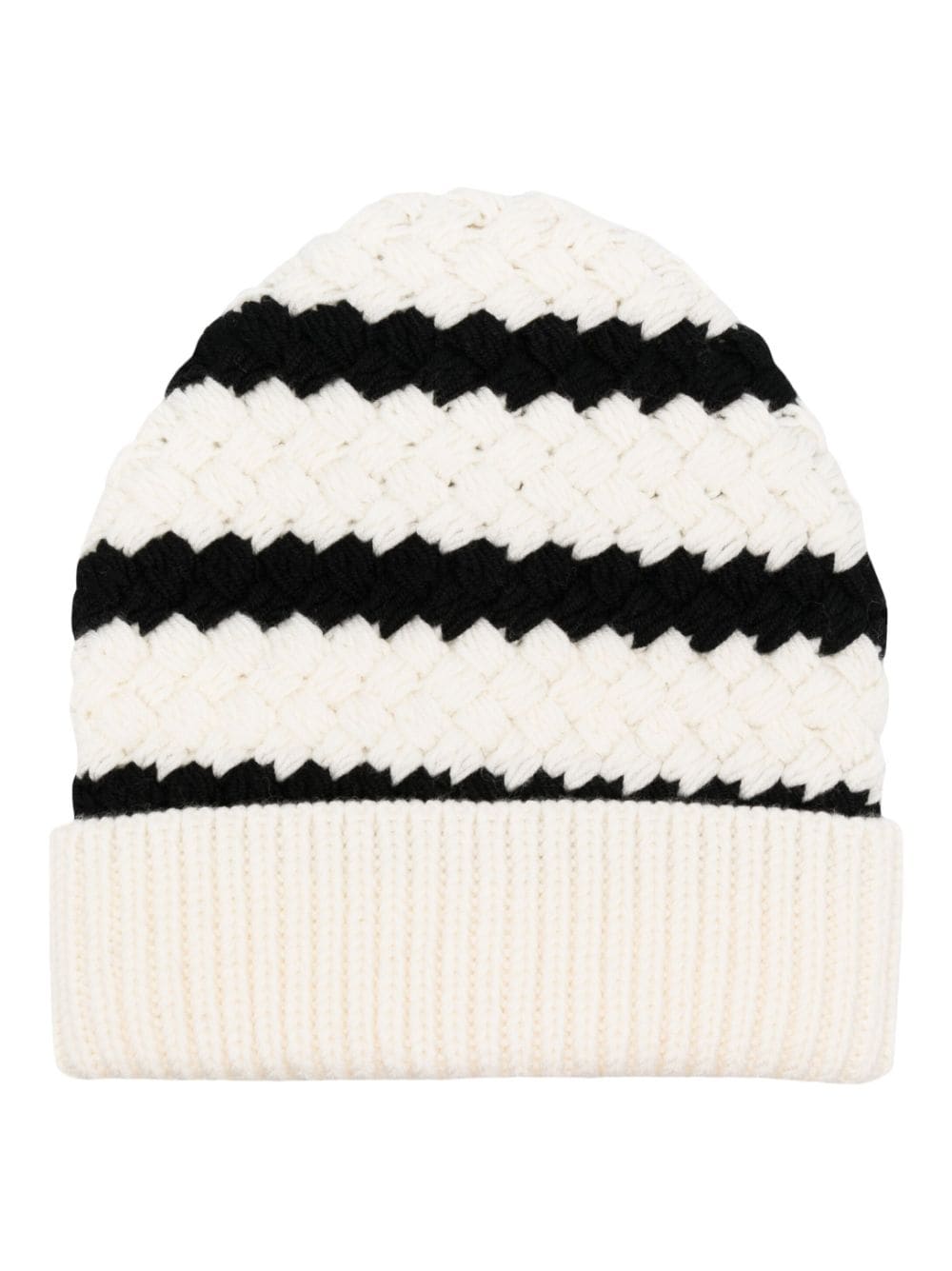 Shop Alanui The Mariner Striped Wool Beanie In 白色