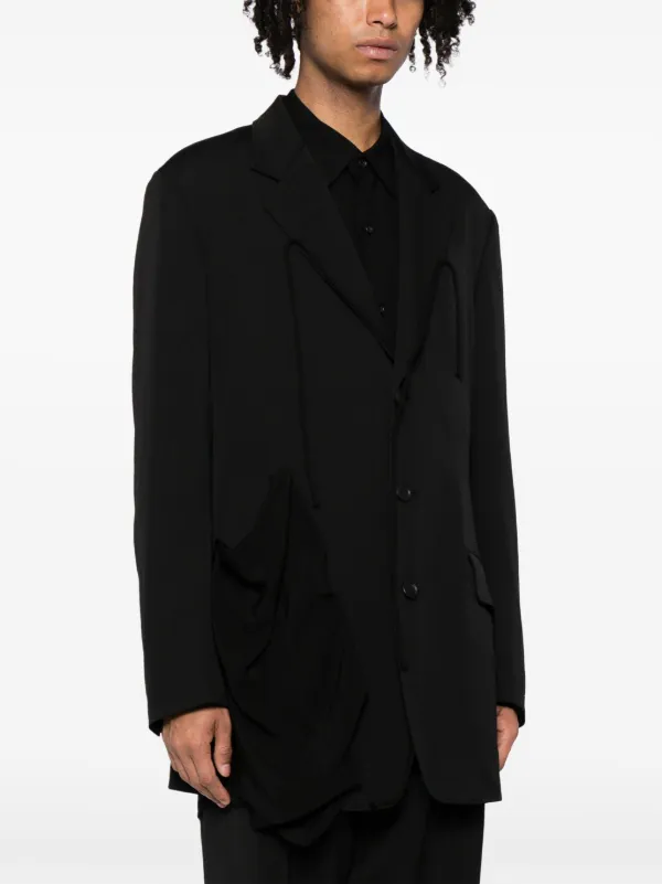 ジャケット・アウター Yohji Yamamoto Wool Tailored Jacket Y's Yohji Yamamoto black wool tailored jacket in two