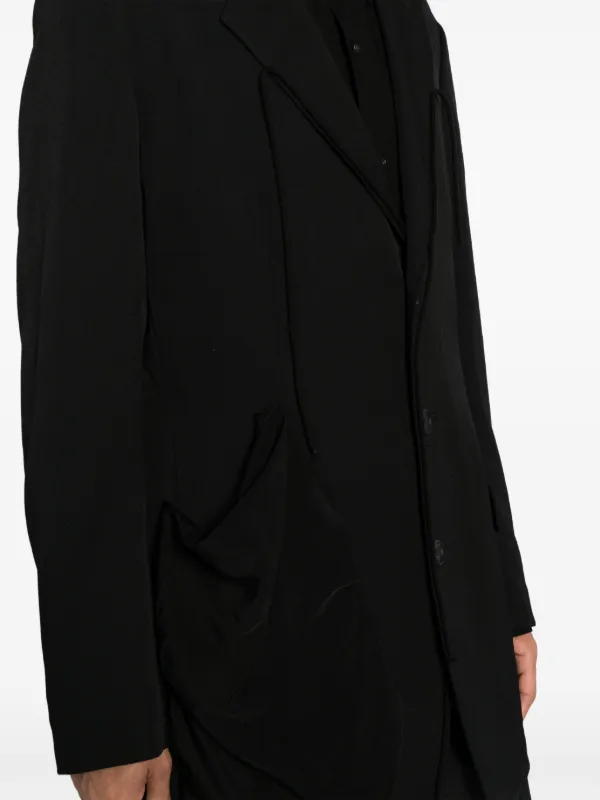 Yohji Yamamoto notched-lapels Wool Blazer | Black | FARFETCH