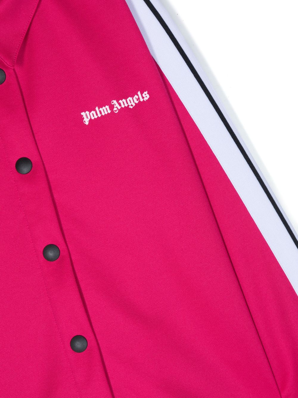 Shop Palm Angels Logo-print Stripe-detailing Shirt In Pink