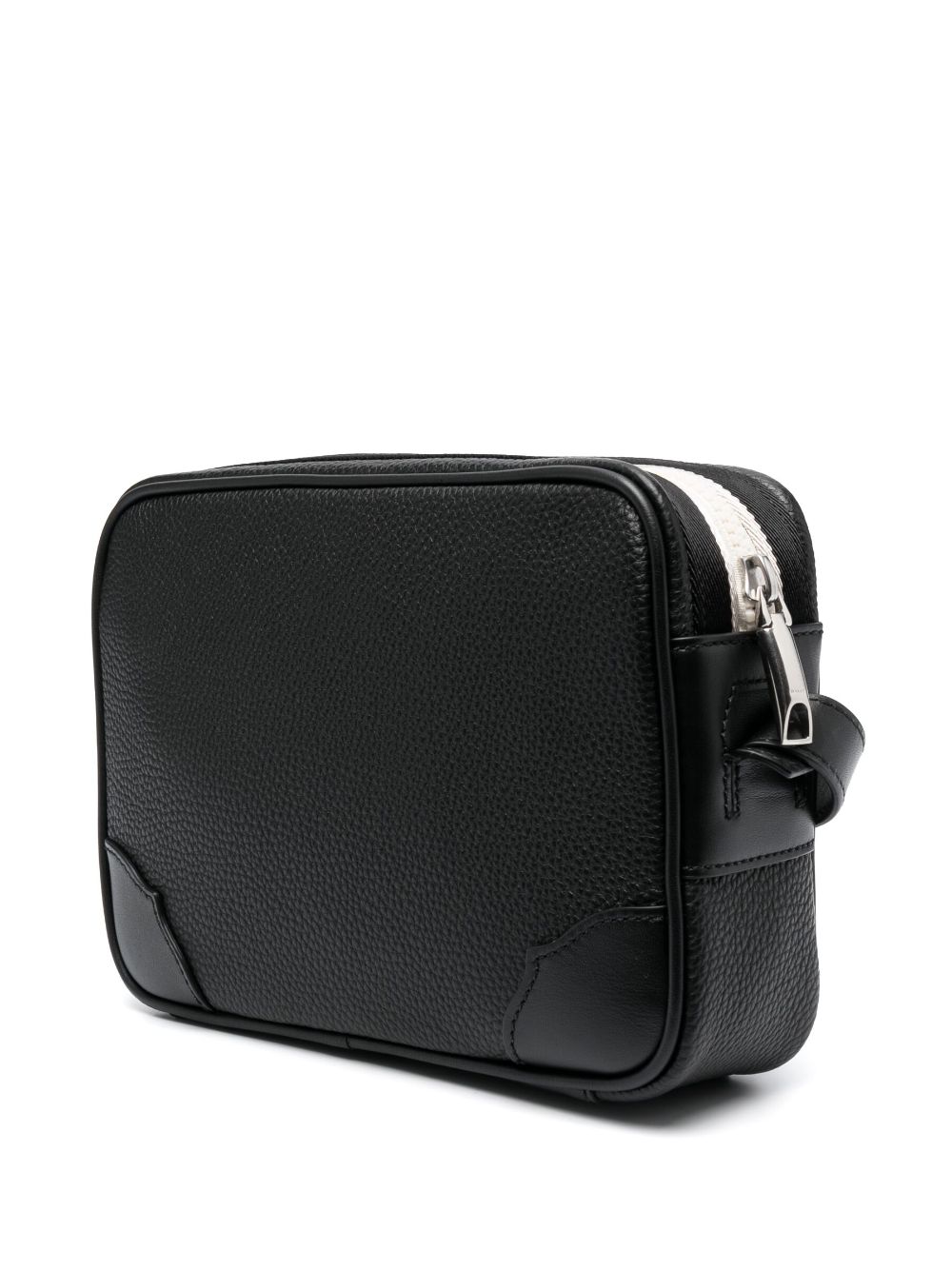 Shop Bally Logo-lettering Leather Messenger Bag In Schwarz