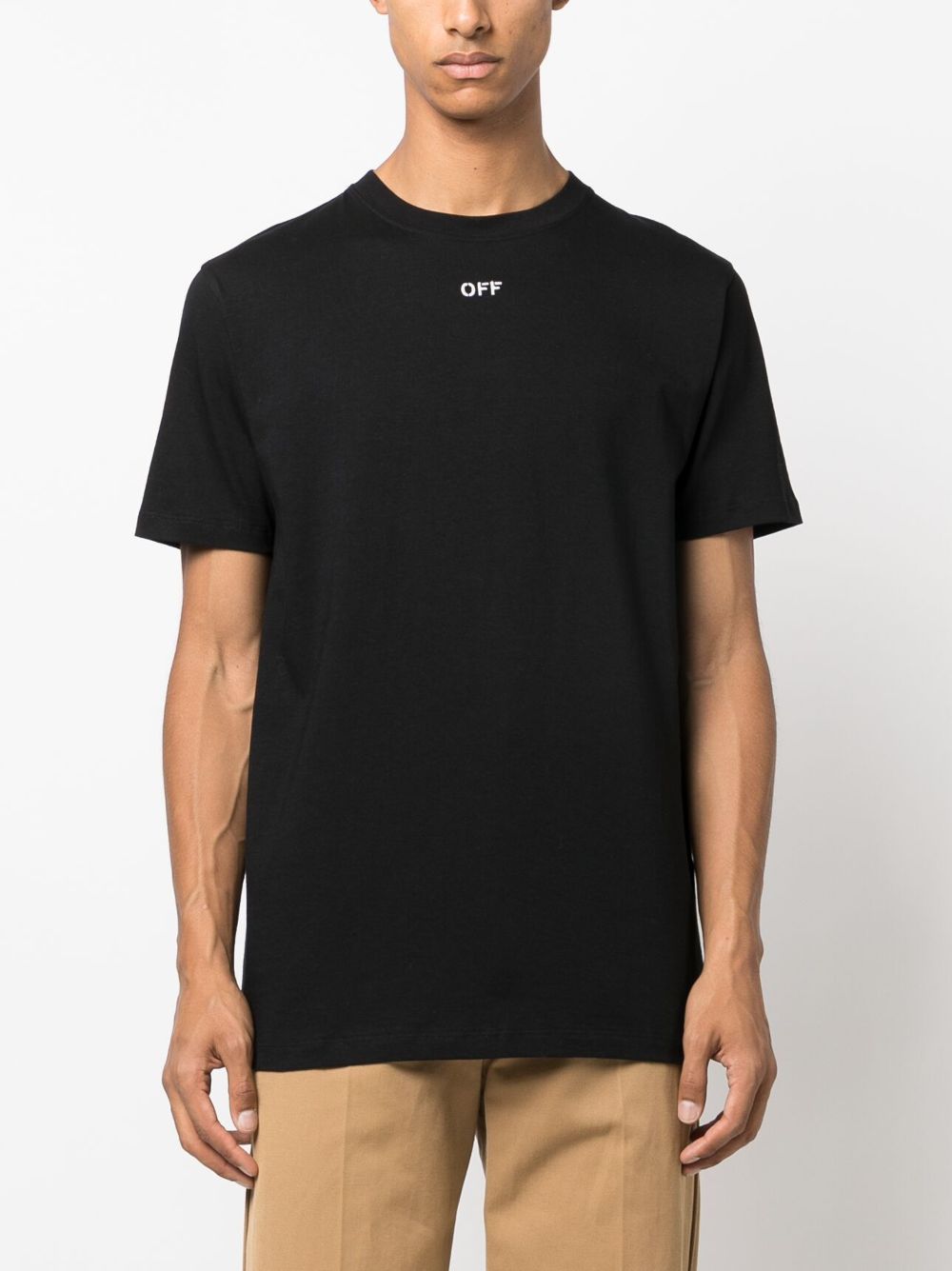 Off-White Arrows-embroidered cotton T-shirt Men