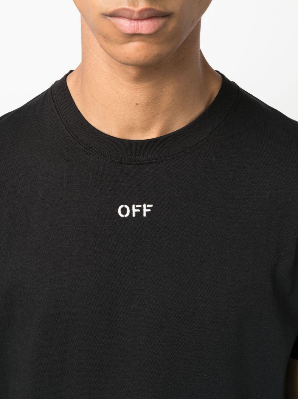 Off-White Arrows-embroidered cotton T-shirt Men