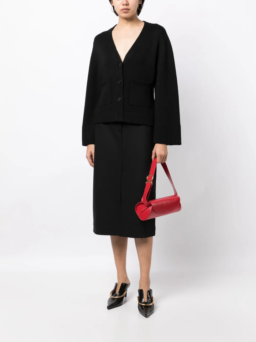 Fabiana Filippi Vest met V-hals - Zwart