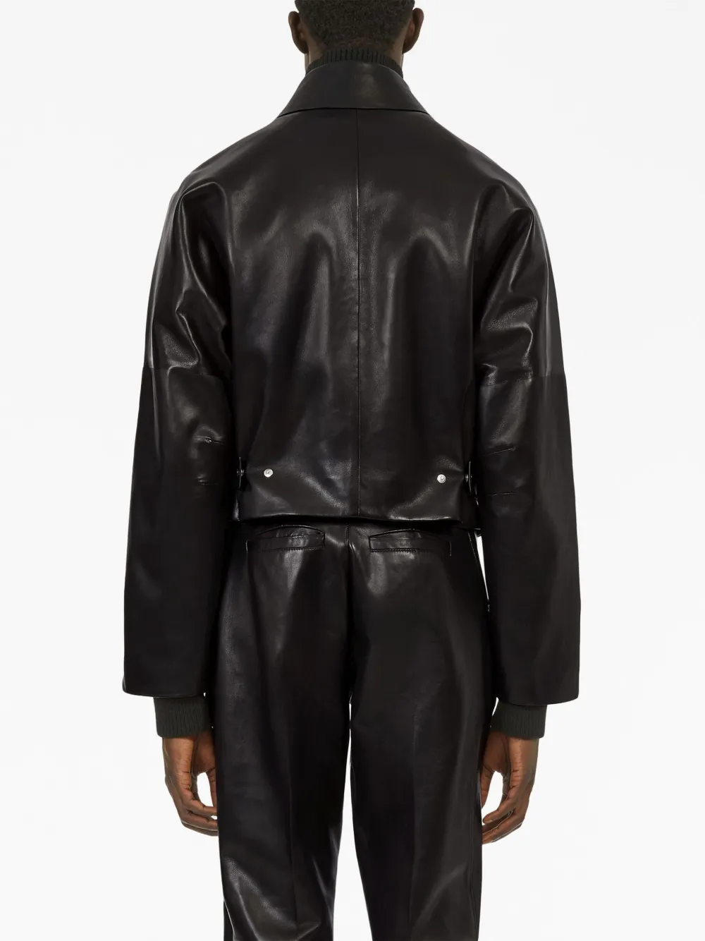 Ferragamo Leren jack Zwart