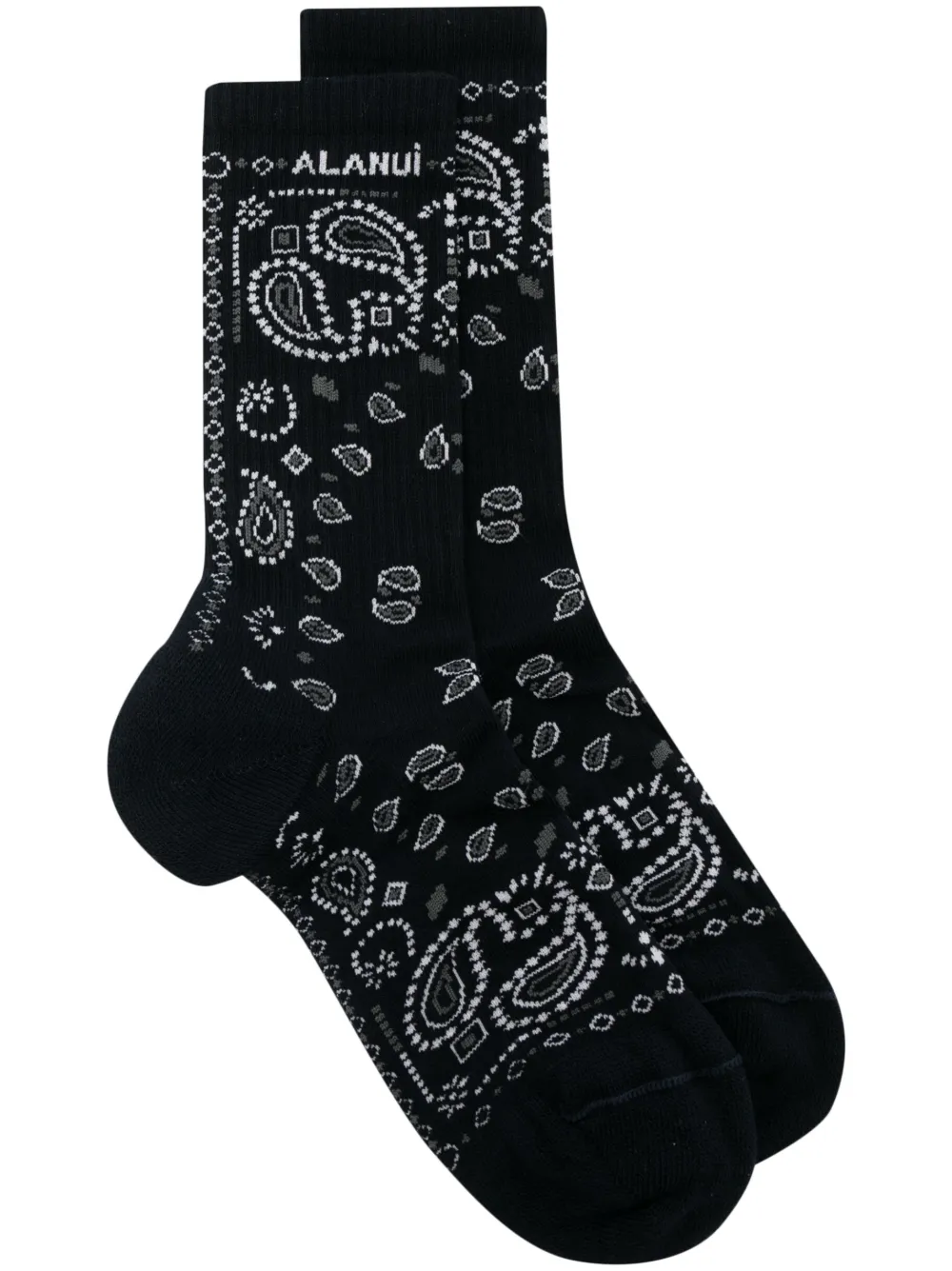 Alanui Bandana-intarsia Socks In Blue