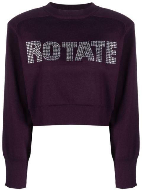 ROTATE BIRGER CHRISTENSEN logo-embellished cropped sweatshirt