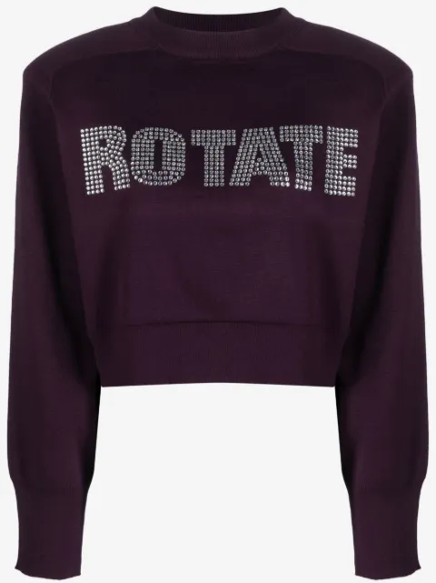 ROTATE BIRGER CHRISTENSEN rhinestone-embellished logo-appliqué sweatshirt