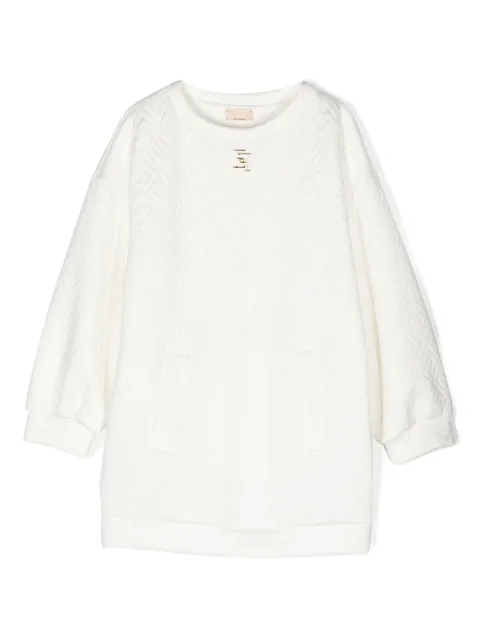 Elisabetta Franchi La Mia Bambina monogram-jacquard midi dress