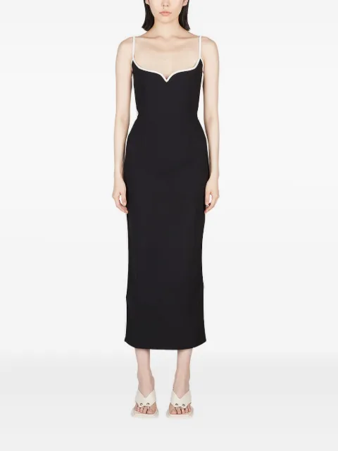Paris Georgia sweetheart-neck midi dress