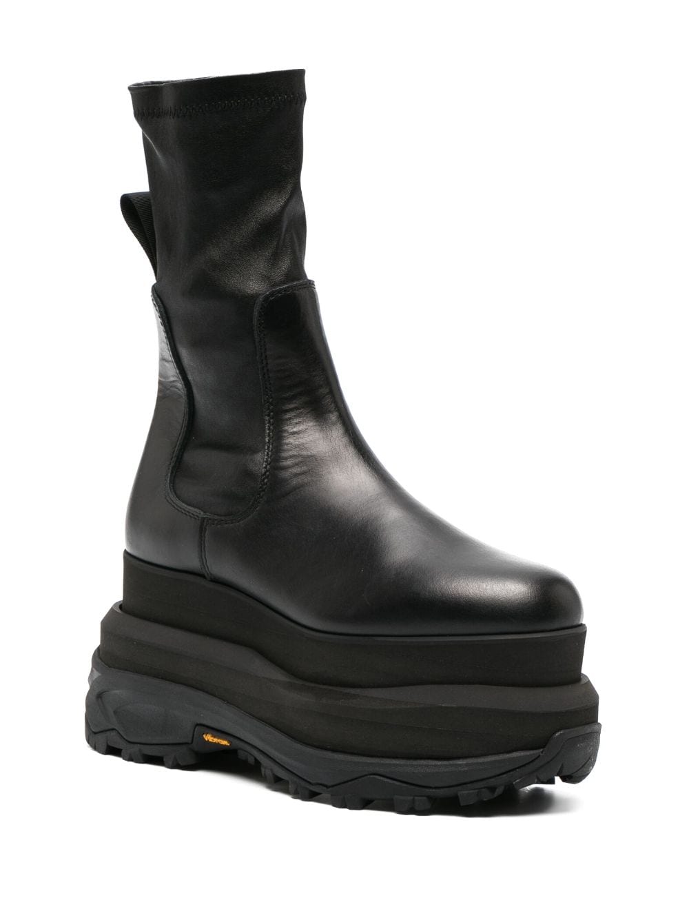 sacai 110mm chunky platform ankle boots - Zwart