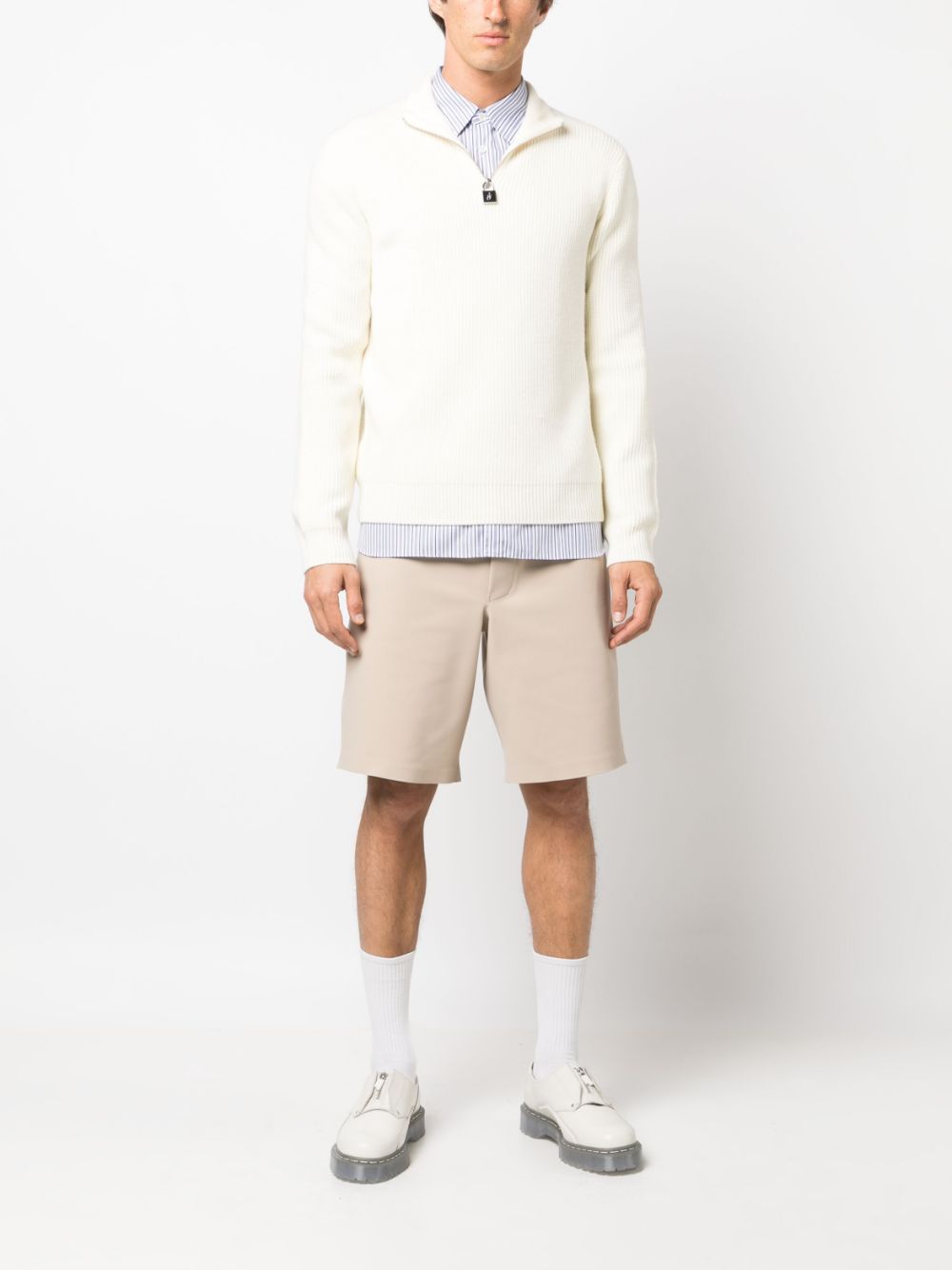 JW Anderson high-neck zip-up wool sweater - 002 OFF WHITE