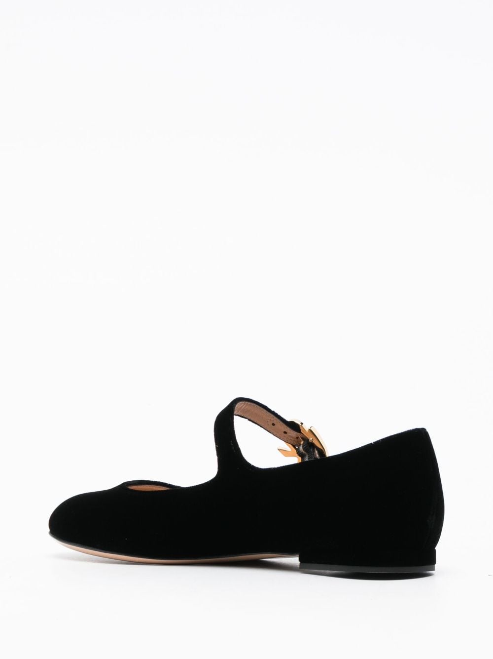 Shop Gianvito Rossi Mary Velvet Leather Ballerina Shoes In Black