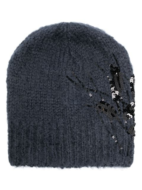 Brunello Cucinelli sequin-embellished knitted beanie 