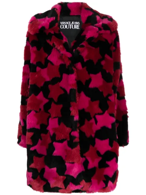 Versace Jeans Couture star-print button-up coat